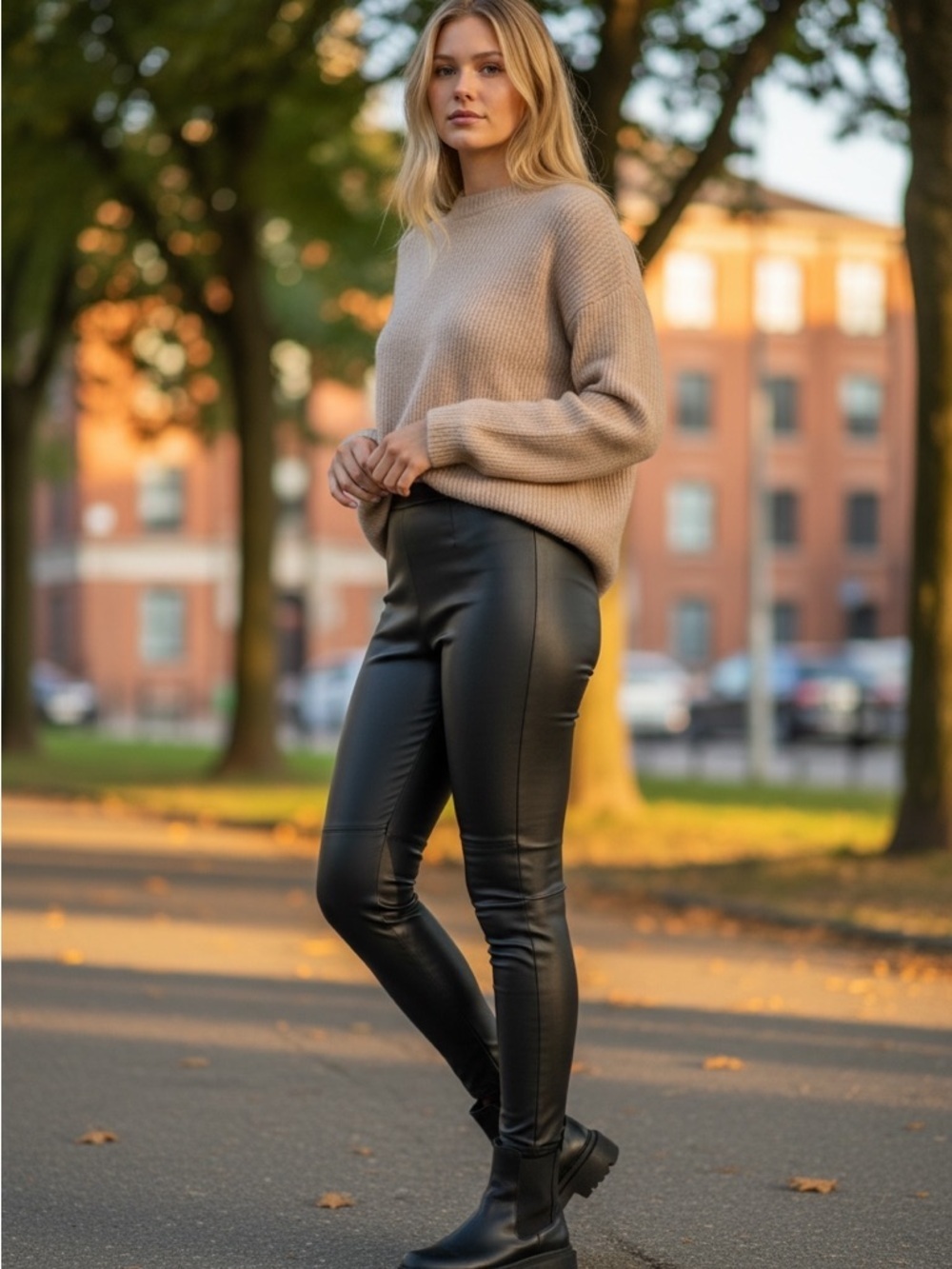 Abercrombie & Fitch Women's Black Skinny Faux Leather Jeans